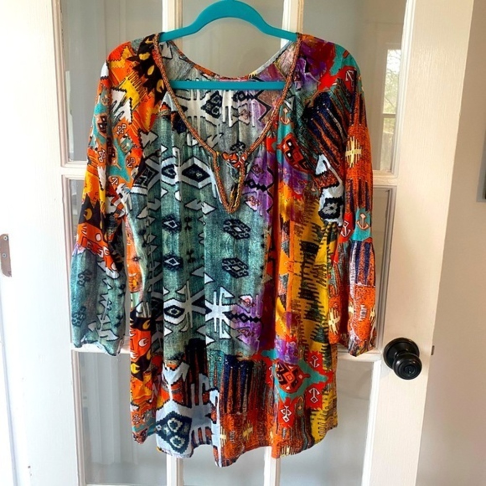 4/$20 🦋 Joyous & Free Bohemian Blouse Large